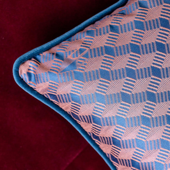 Luxurious cushion square Carrè in multicolor/pattern fabric