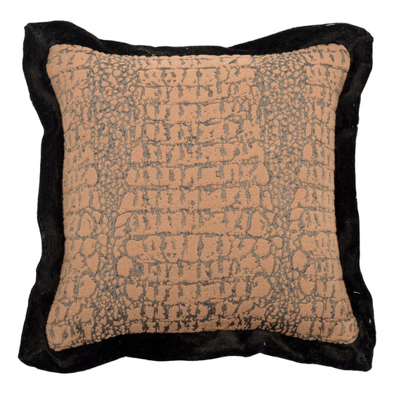 Luxurious cushion square Carrè Flat in multicolor/pattern fabric