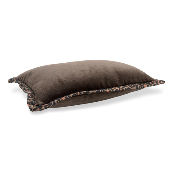 Luxurious cushion rectangular Longue Flat in multicolor/pattern fabric