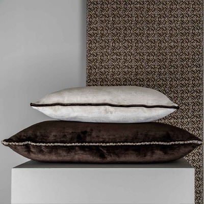 Luxurious cushion rectangular Longue in multicolor/pattern velvet di Lino