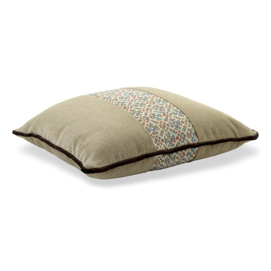 Luxurious cushion square Carrè Three in multicolor/pattern fabric