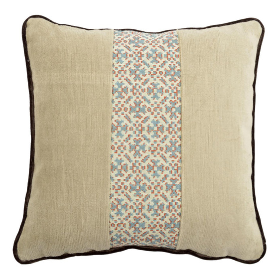 Luxurious cushion square Carrè Three in multicolor/pattern fabric