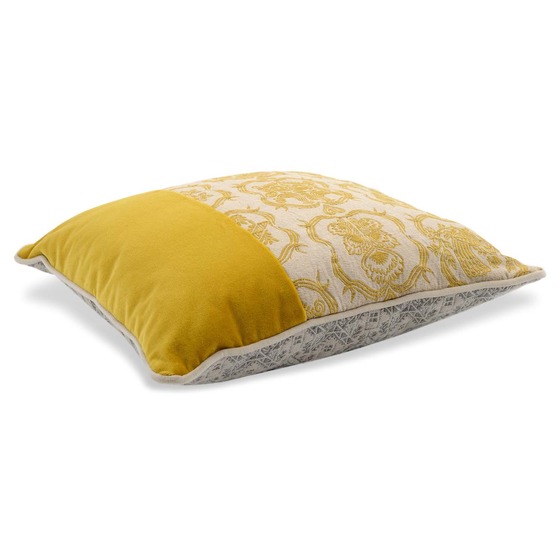 Luxurious cushion square Carrè Stripe in multicolor/pattern fabric