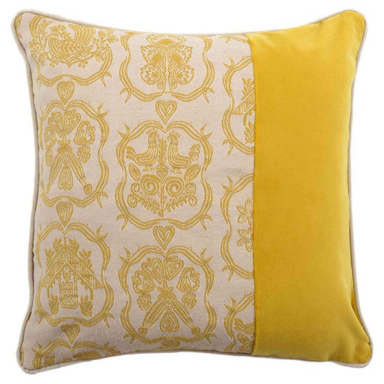 Luxurious cushion square Carrè Stripe in multicolor/pattern fabric