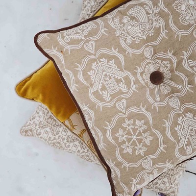 Cuscino d'arredo quadrato Carrè in tessuto multicolor/fantasia