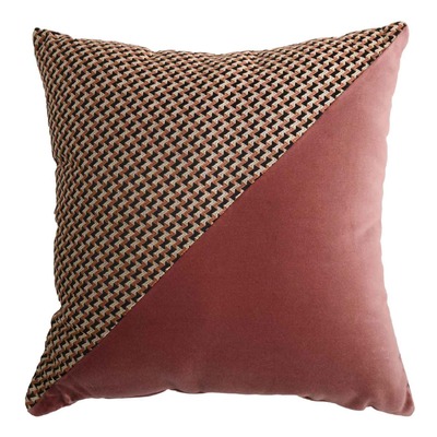 Luxurious cushion square Carrè Diagonal in multicolor/pattern fabric