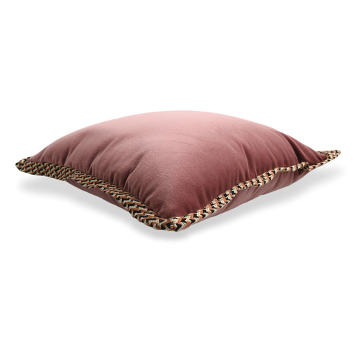 Luxurious cushion square Carrè Flat in multicolor/pattern fabric
