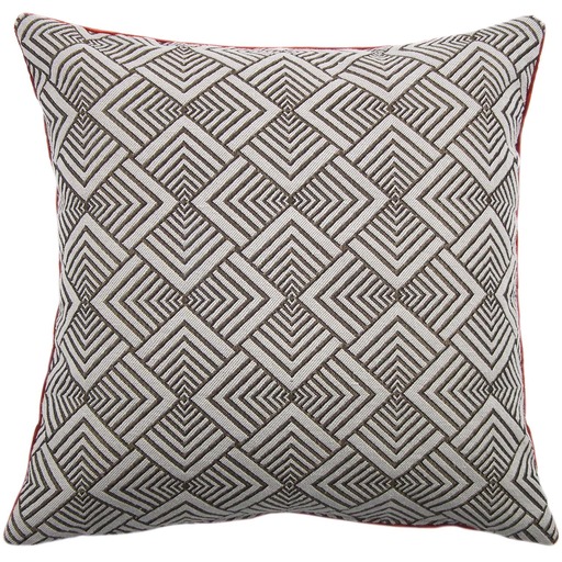 Luxurious cushion square Carrè in geometric fabric