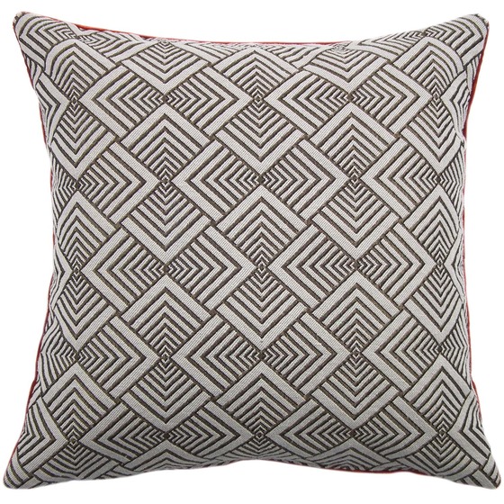 Luxurious cushion square Carrè in geometric fabric