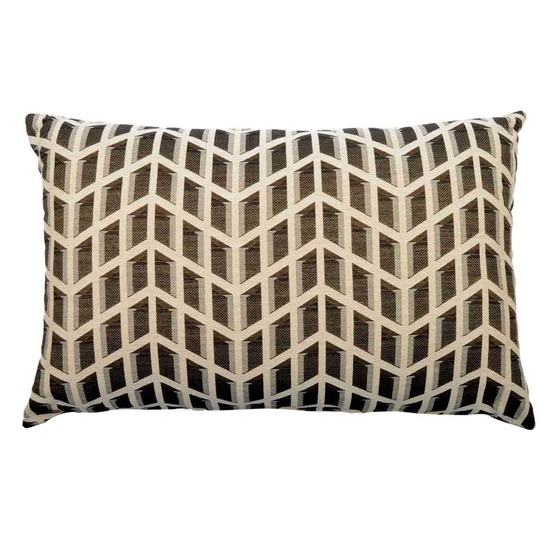 Luxurious cushion rectangular Longue in multicolor/pattern fabric